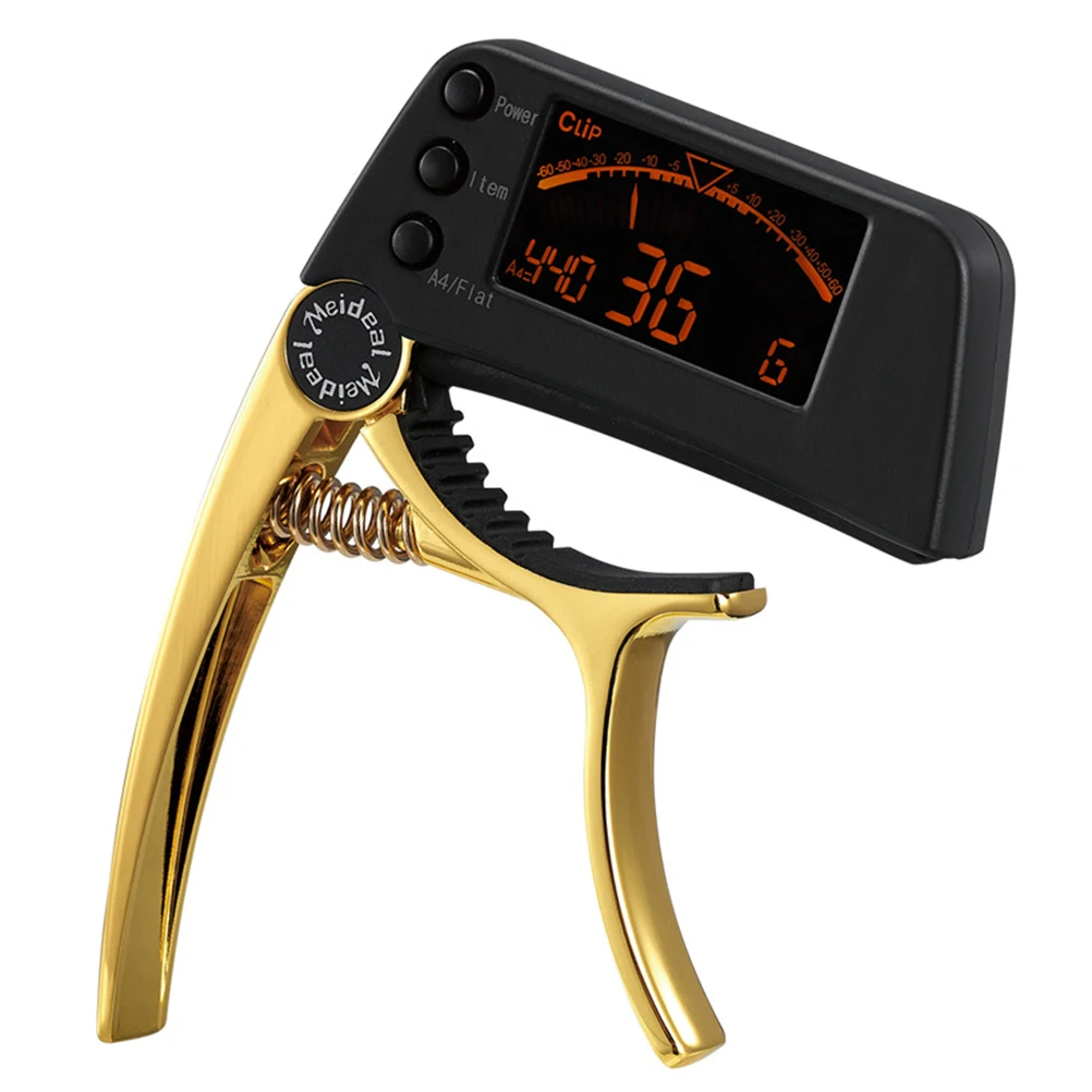 

2 -In-1 Electronic Tuner Electric Guitar Accessory Liquid Crystal Coffee Acoustic