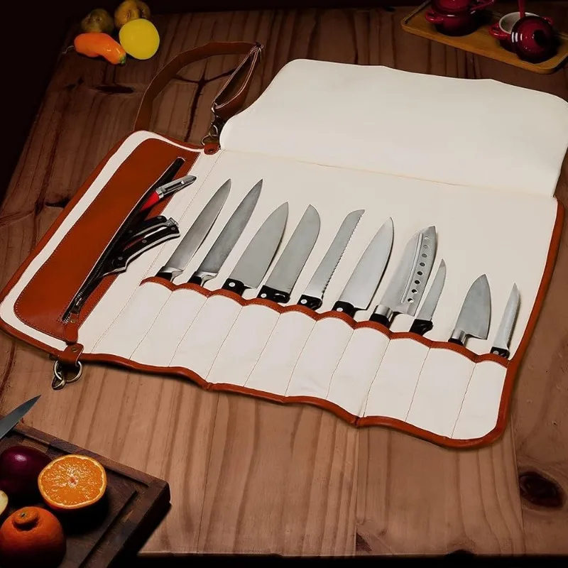 Chef Knife Storage Bag Portable Kitchen Tool Carry Pouch For Western Cooking Utensils Student Culinary Kit Organizer Case