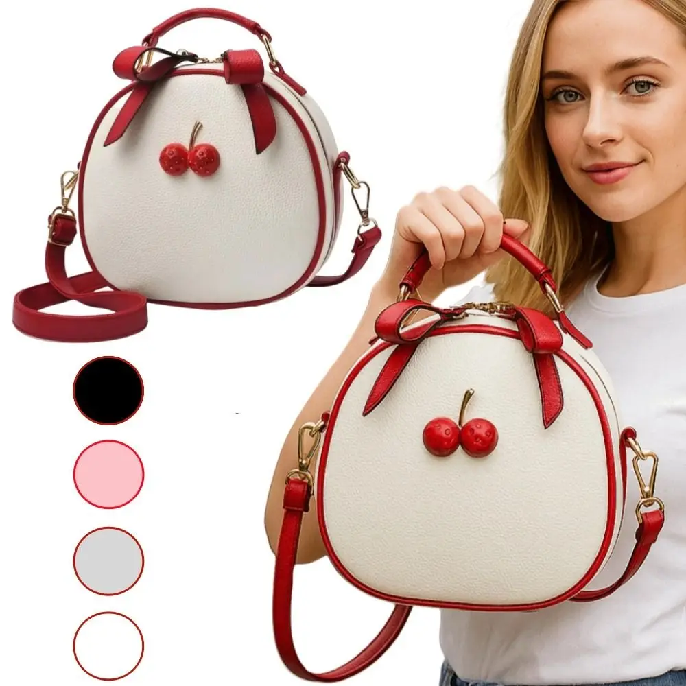 

Модная сумка-мессенджер с вишневым дизайном, маленький размер из искусственной кожи, небольшой рюкзак в корейском стиле, простая женская сумка-тоут