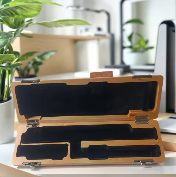 16 Hole Maple Wood Flute Case for C-Foot Flutes - High-Quality Portable And Durable Hard Case