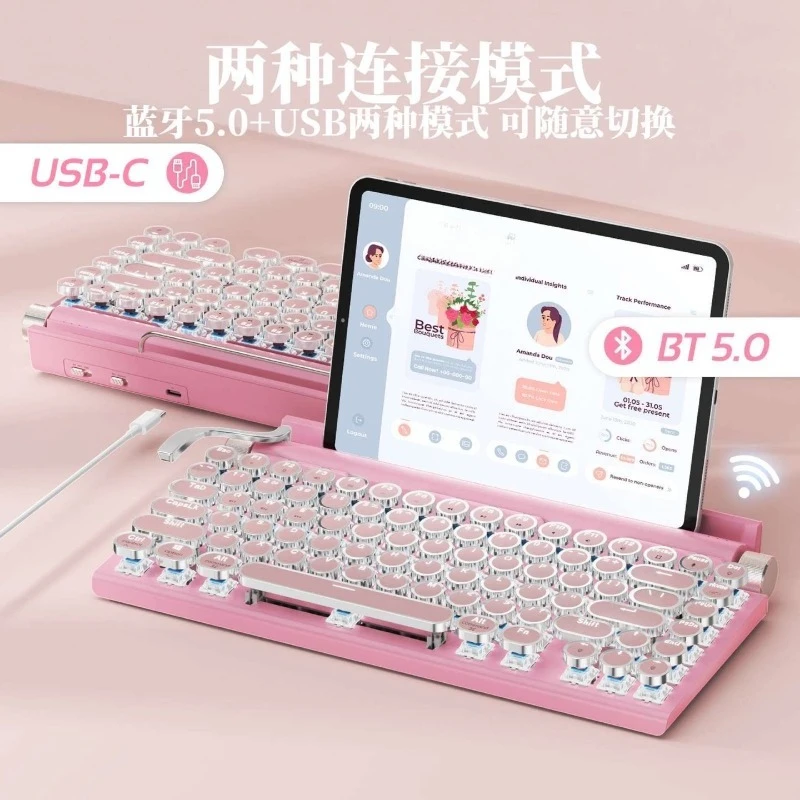Classic Round‑Key Tactile Typing Accessory, BT5.0 Interchangeable Keypad Unit, Multi‑device Typing Gear for Mobile & Tablet Gadg