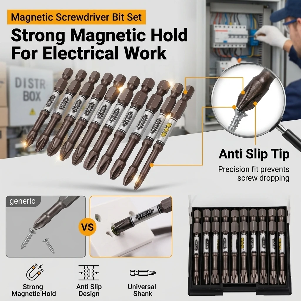 Electrician Screwdriver Bit Set 11pcs Alloy Steel for Home Circuit Repair Magnetic Security Bits Hardness Hand Drill Bit
