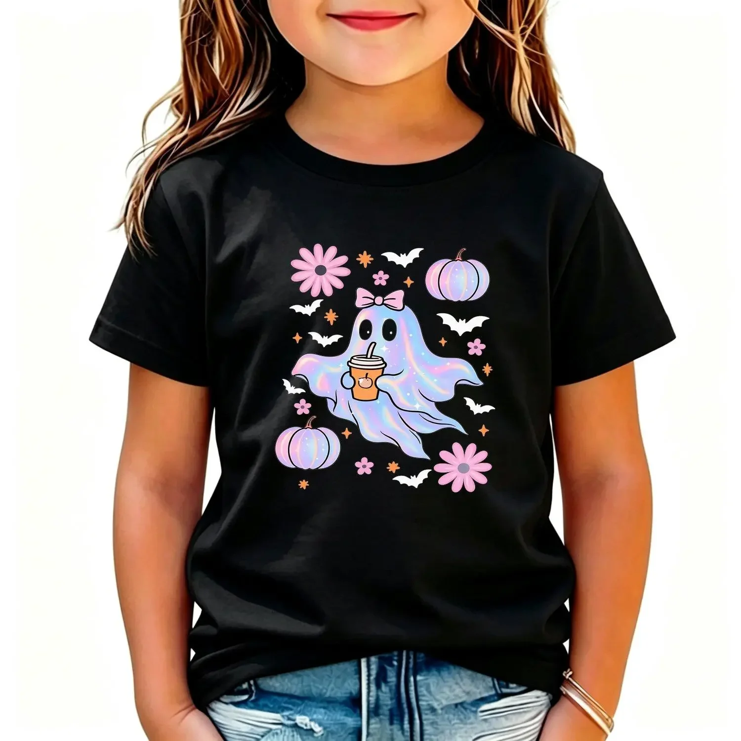 Halloween Summer Fashion Girls T-shirt Short Sleeve 