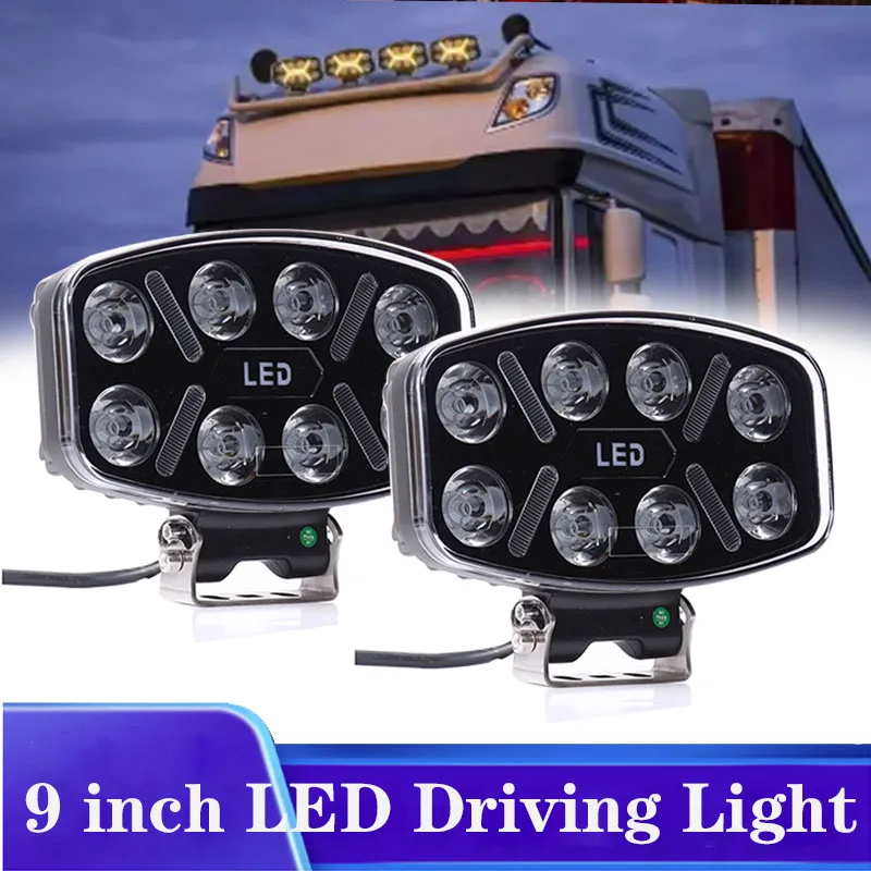 

9.6 Inch Super Bright With White Yellow DRL LED Spot Work Driving Head Light For Truck BUS Trailer 10-30V DC