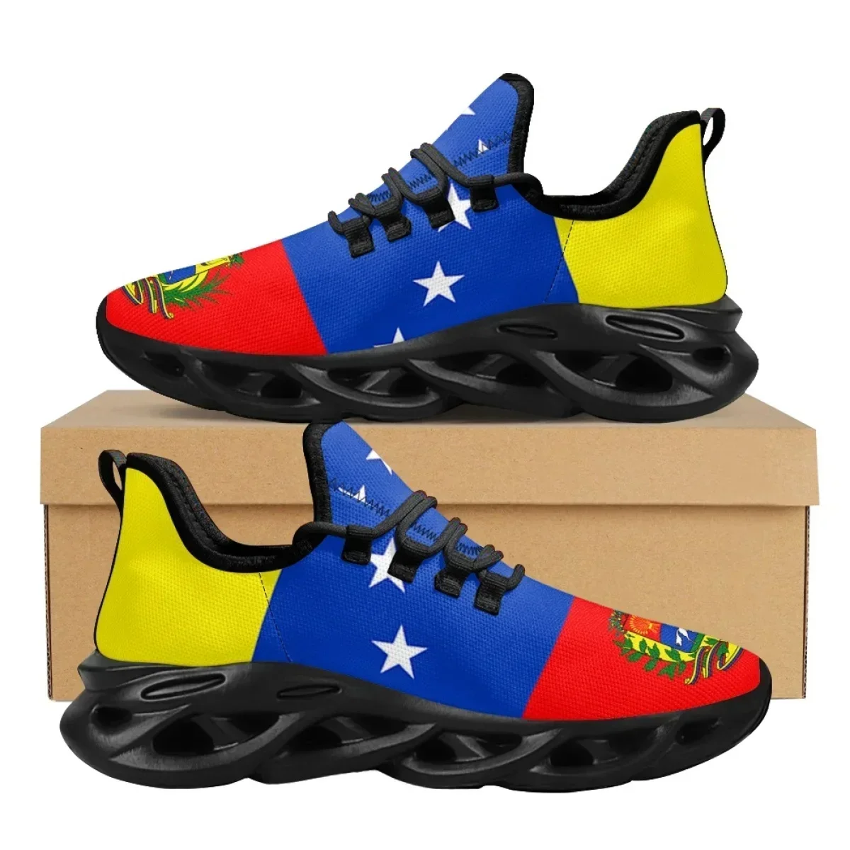 Venezuela Flag Sneakers for Womens Mens 2023 Casual Running Shoes Breathable Cushion Walking Mesh Tennis view 2