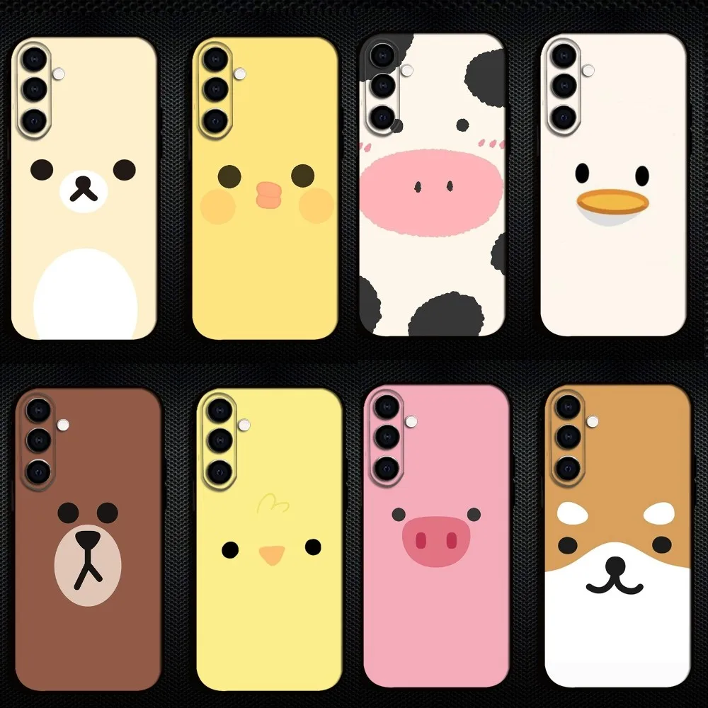 귀여운 동물 디자인 소프트 블랙 전화 케이스 이미지