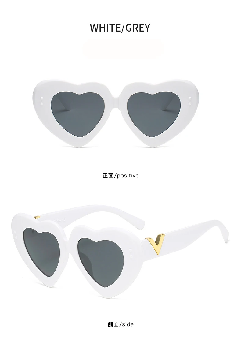 Neue Mode Liebe Herz Sonnenbrille Frauen Nette Sexy Retro Cat Eye Vintage Günstige Sonnenbrille Schwarz Rot Weibliche Brillen – Detail 8