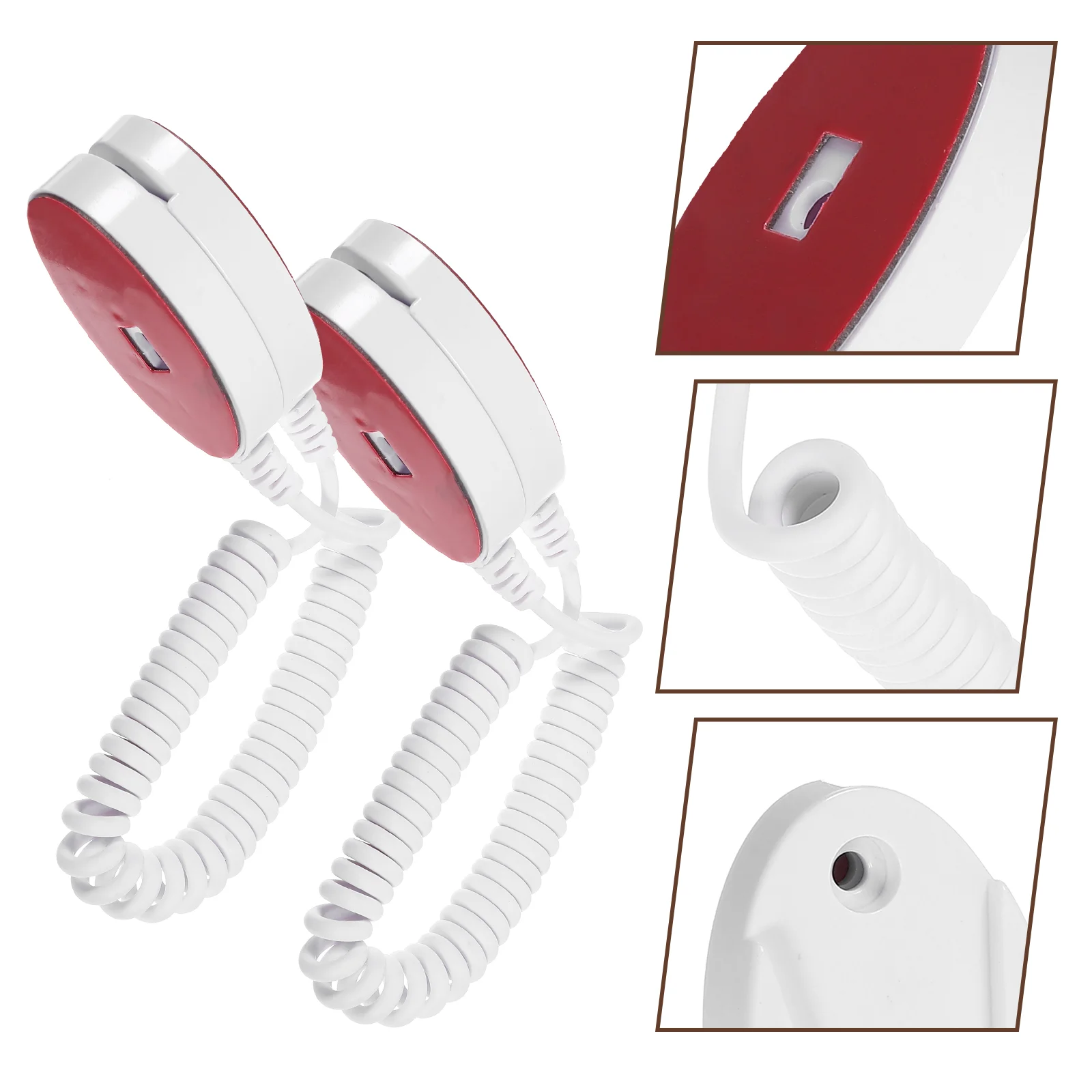 2 Pcs Universal Remote Control Anti-lost Rope Self-adhesive Hook Without Punching 2pcs (oval) Cable Leash Bracket