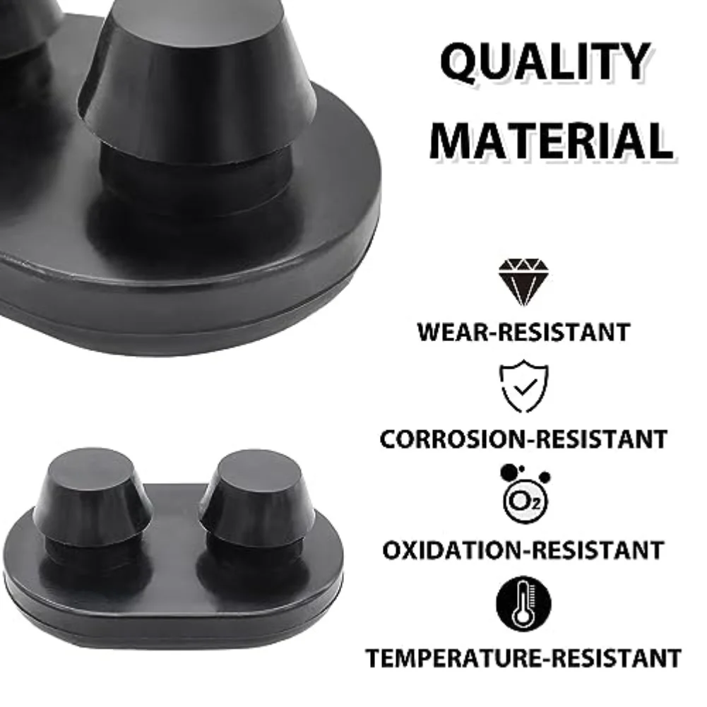 4 Pack Non-Slip Rubber Feet For Coolers Black ABS Material Improves Air Circulation Prevents Sliding On Decks Patios Or Vehicles