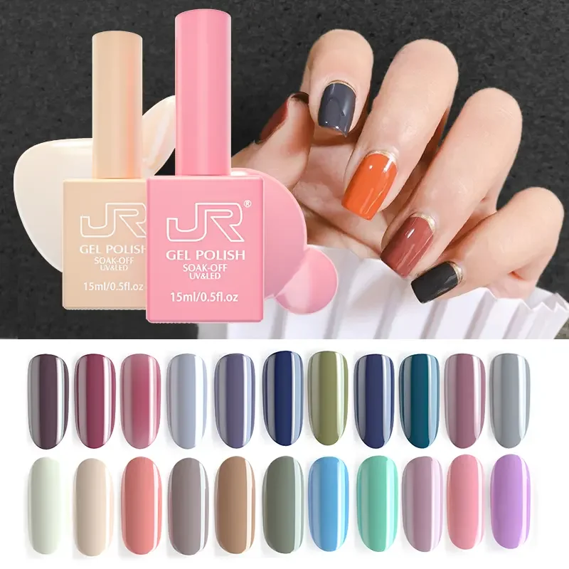 2024 new arrive OEM 60 Colors JR Nail Polish Private Label UV Gel Semi Cured Long Lasting Soak off Gel Polish