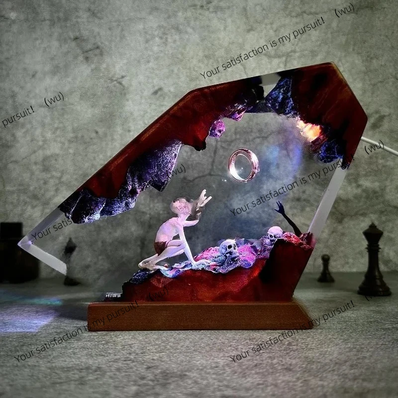 Power Ring Epoxy Dark Lord Ring Fantasy World Adorno de regalo de Halloween
