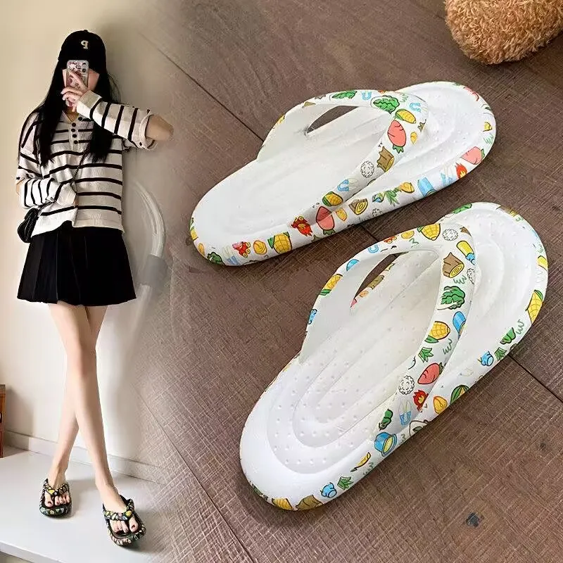 2025 Outdoor Platform Slippers  Women Fashion Lovely Indoor Bathroom Soft Sole Personality Non-Slip Beach Sandals image 3