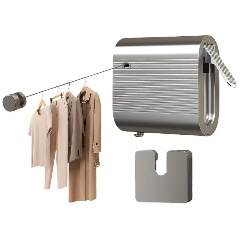 

Retractable Clothesline Outdoor 13.8 Ft Wall Mounted Drying Rack Clothing Rope Retracting Clothesline Heavy Duty Stainless Steel