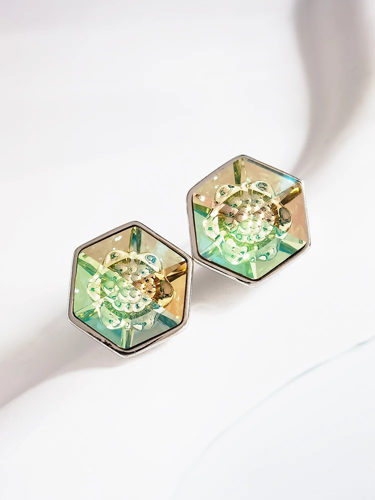 Pendientes de tendencia para mujer 2023 hechos con cristal cuadrado austriaco de 12MM, Piercing para niñas de alta calidad, bisutería de navidad, regalos