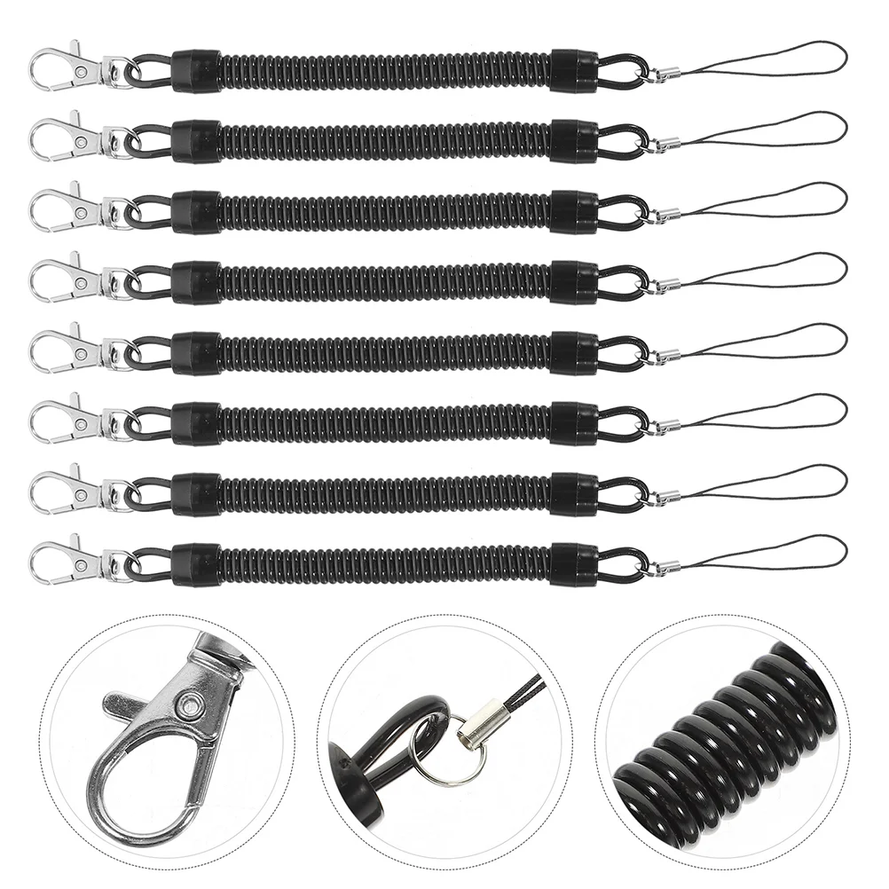 

Fishing Rope Rod Straps Kayak Lanyard Accessories Anti Loss Key Retractable Coiled Tether Heavy Duty Tool Ropes Leash Belt