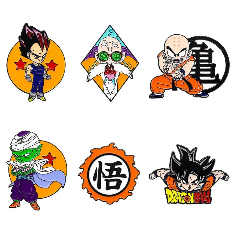 Japanese Cartoon Anime Dragon Ball Series Metal Badge Wukong Turtle Immortal Divine Dragon Accessory Brooch Animated Character