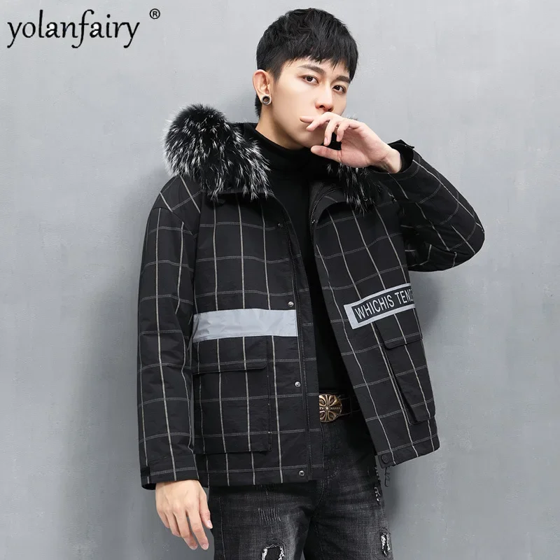 New Parkas Men's Winter Jackets Short Detachable Fur Linner Rabbit Fur Coats for Men Warm Clothes Trend Mens Fur Jacket Coat FCY