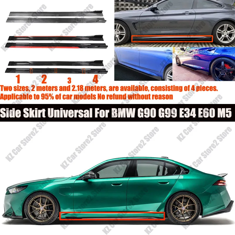 

FOR BMW G90 G99 E34 E60 M5 2M Car Side Skirt Extension Plate Lip Separator Bumper 2.18M Racing Side Spoiler Universal Car Side