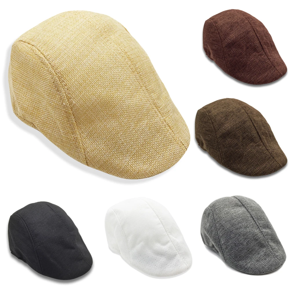 

Beret Men Women Lightweight Peaked Newsboy Cap Driving Sunscreen Hat British Style Beret Hat Coffee