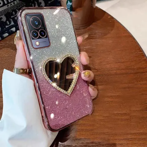 Luxury Glitter Diamond Mirror Phone Case For Vivo Y28 Y200 Y200i Y20 Y21 Y22 Y73 V21 V21E V23 V23Pro V25 V27E V29E V30E Cover