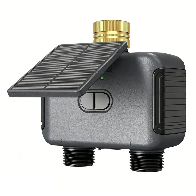 Y42A-2.4Ghz Wifi Solar 2 Zone Programmable Timer Smart Timed Irrigation Controller IP55 Waterproof
