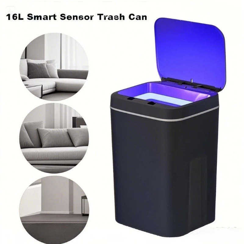 

Smart Sensor Trash Can Touchless Kitchen Trash Can Bathroom Toilet Waterproof Automatic Bucket Garbage with Lid Home Accessories