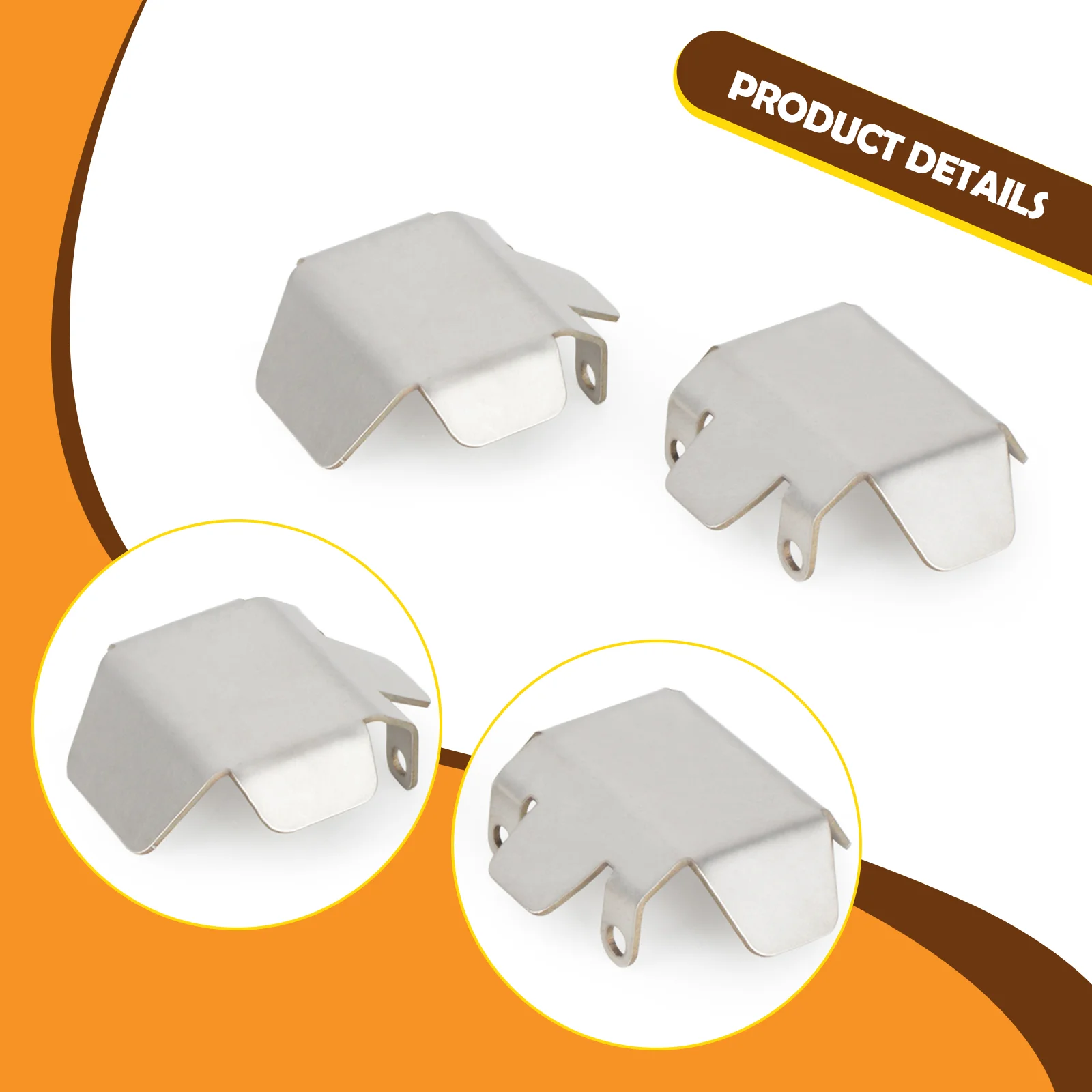 2Pcs Stainless Steel Skid Plate Axle Protector Guard for VS4-10 1/10 Vehicles Crawler Modification