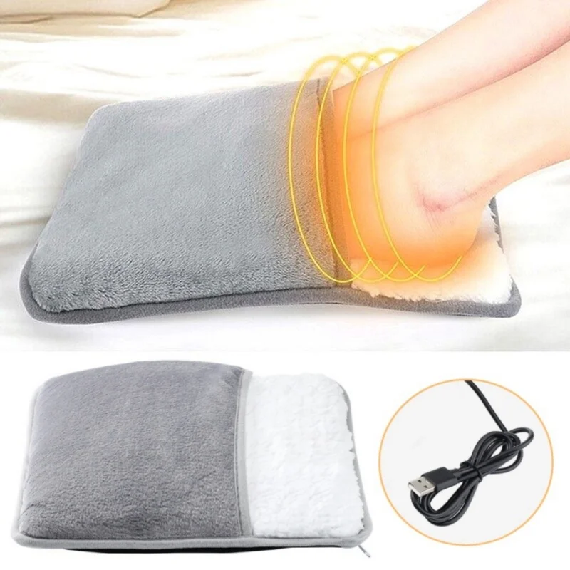 Portable USB Charging Foot Heating Pad Universal Soft Plush Washable Foot Warmer Heater Winter Household Keep Warm Tools