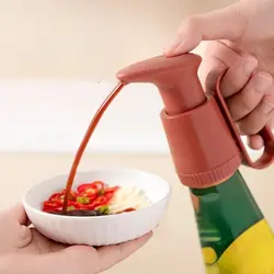 Universal Tightly Seal Dispenser Pump with Handle ABS Tomato Sauce Oyster Press Pump Reusable Bottle Head Kitchen Gadget