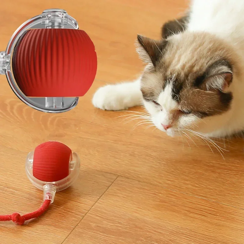 Smart Cat Toys Automatic Rolling Ball Fake Tail Rechargeable Electric Pet Interactive Toy Dog Cat Training Imitate Mouse Tail