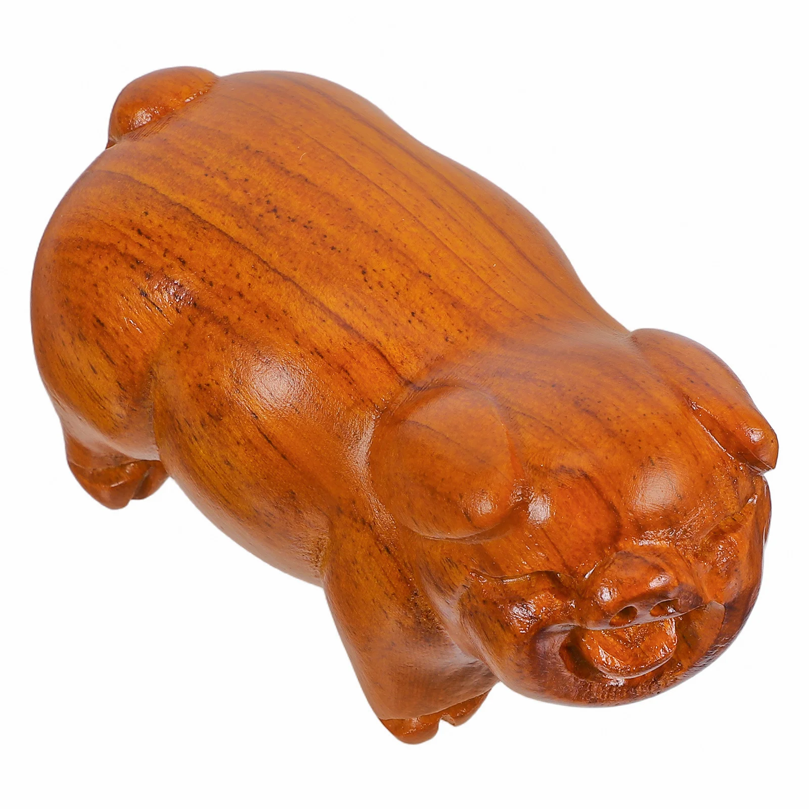 

Lucky Solid Wood Carved Ornament For Home Study Shelf Mini Wooden Pig Decor, Pig Statues, Wood Craft Ornaments