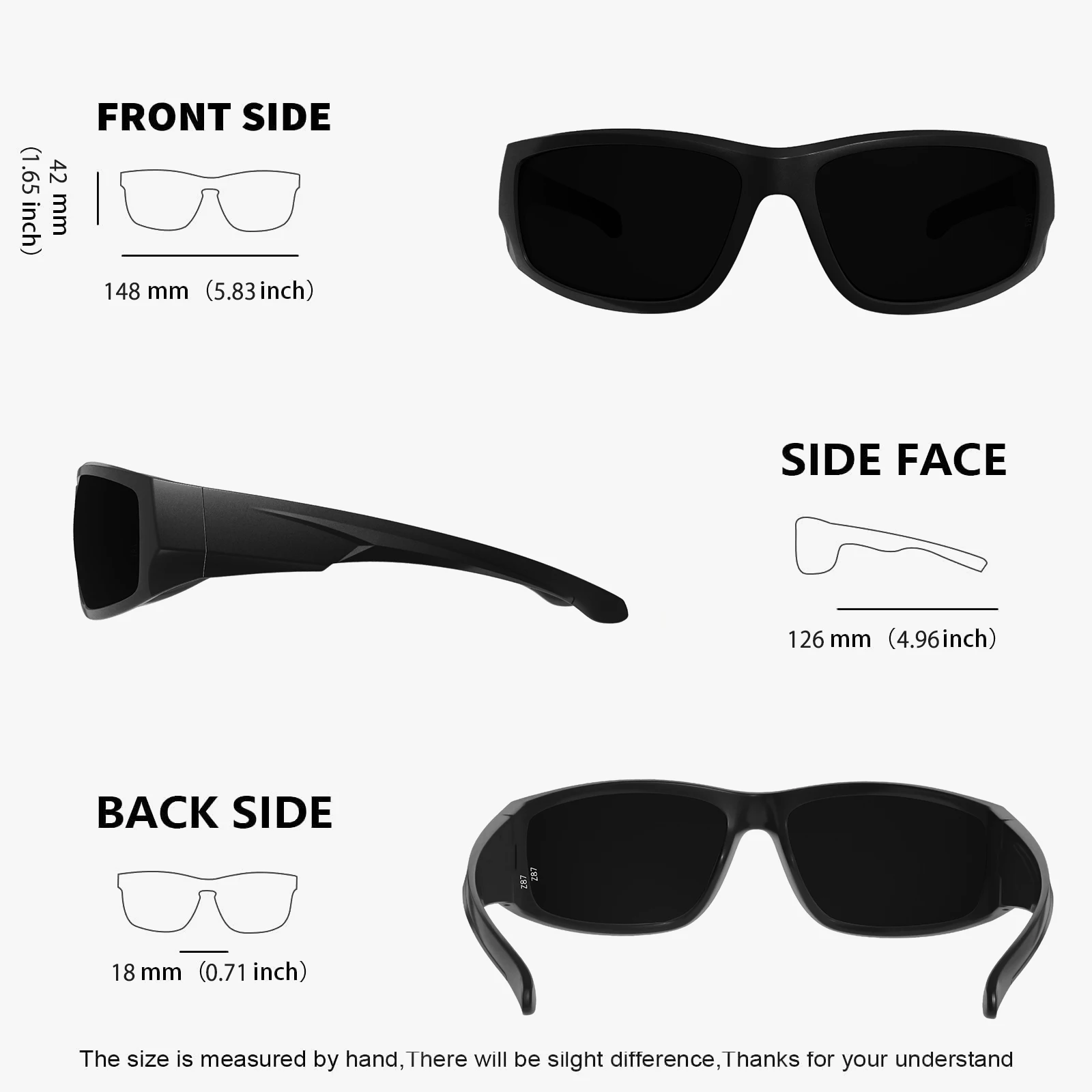 XL Wrap Around Sunglasses UV400 TR90 Safety Eyewear display picture 1