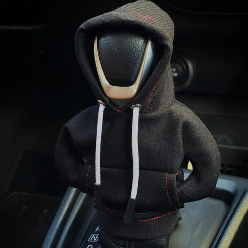 Alobee Hoodie Car Gear Shift Knob Manual Cover Handle Gear Lever Change Cover Hoodie Gearshift Car Gear Shift Cover Sweatshirt