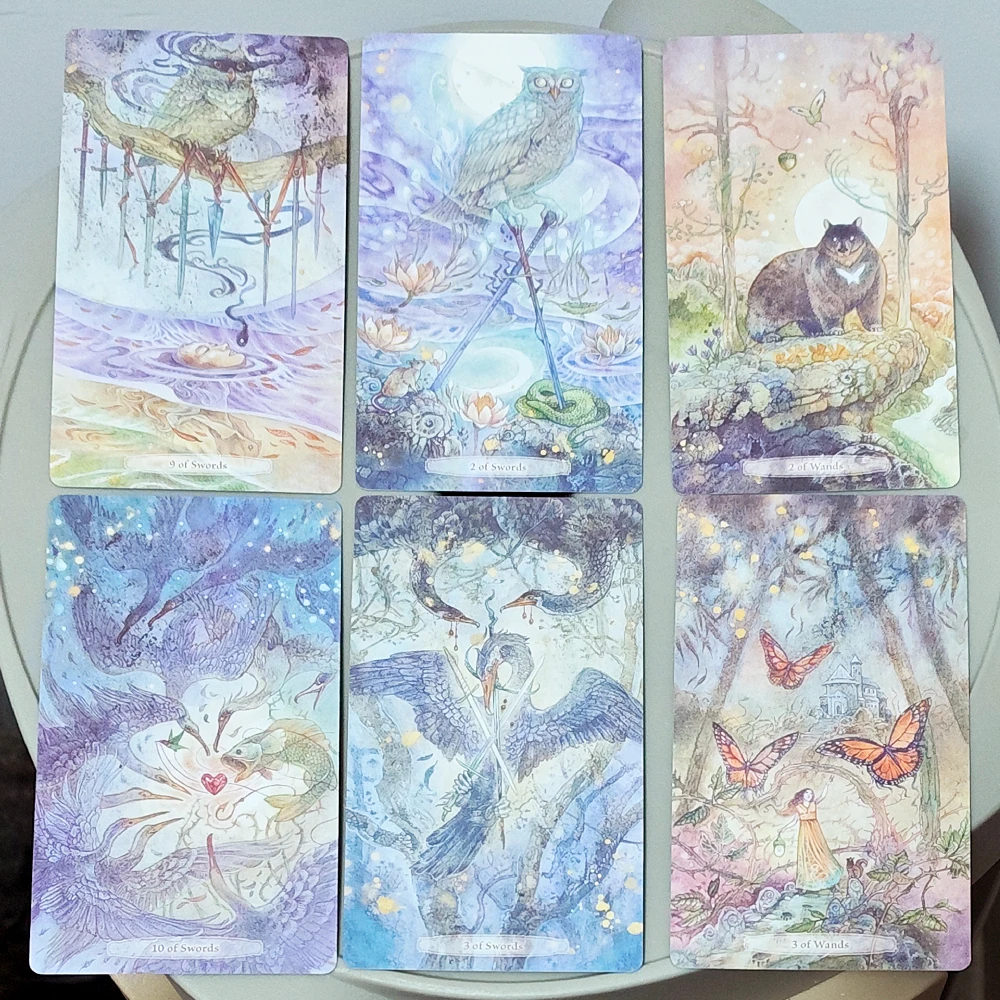 Verdance Tarot Deck in Rigid Box, 78 Pcs Lyrical Nature-Inspired RWS Tarot Cards Double-embossed Cardstock 12*7cm