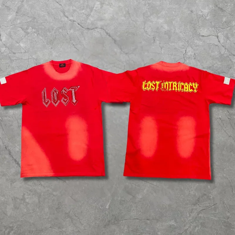

Футболки Lost Intricity 1:1, уличная одежда высокого качества Diamond Do Old Wash, футболка с короткими рукавами для мужчин и женщин, одежда