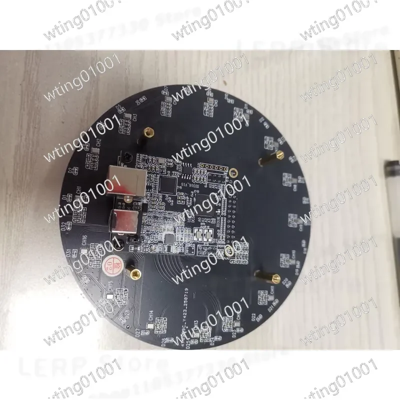 for USB Audio Adapter with 16 Mic Array Circular Beamforming and 32 LED Visual Directional Display for PC Recording