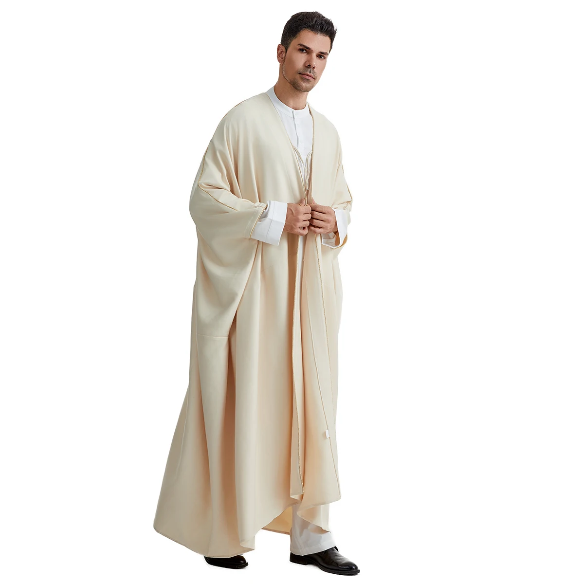 2024 abbigliamento islamico Thobes For Men Abaya Open Front Dubai Saudia abito arabo abito lungo maschile Plus Size TH835