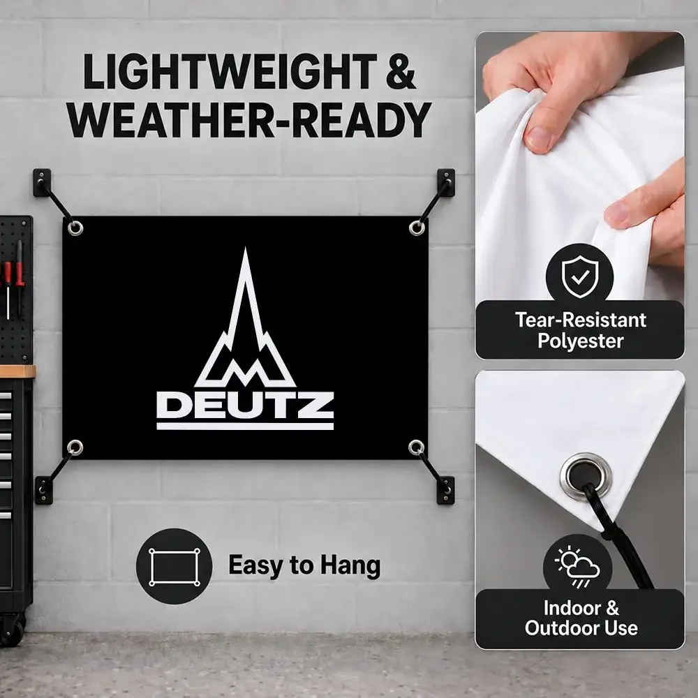 D-Deutz Construction Machinery Flags Interior Wall Hanging Background Banner Bedroom Home Living Room Outdoor Party Decor