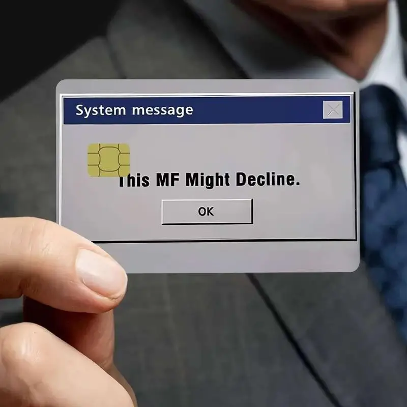 System Error Message Custom Credit Card Cover Funny Vinyl Skin Stickers Waterproof Vinyl Decals