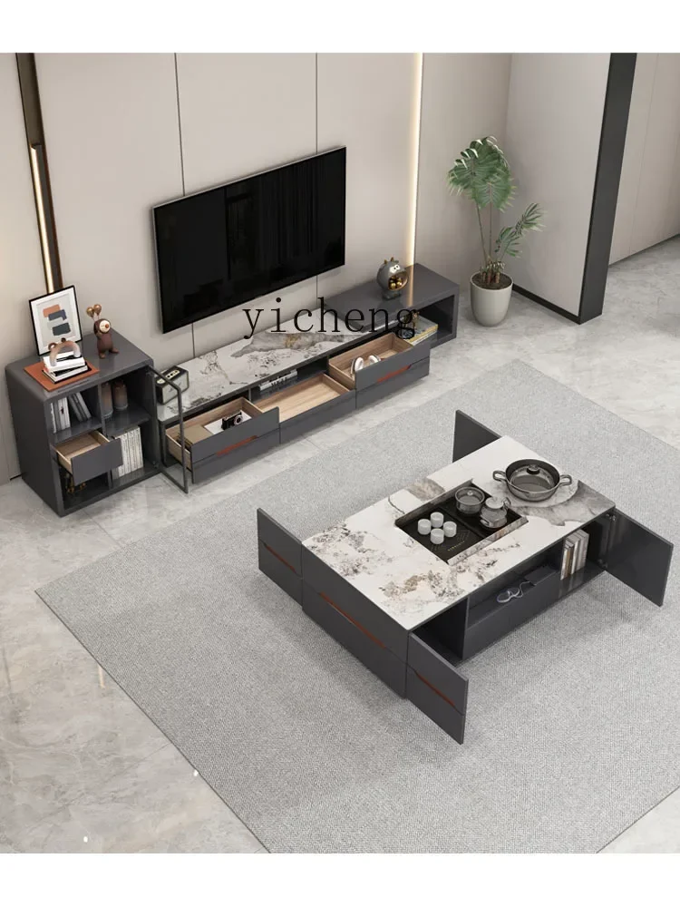 b11-  intelligent voice voice control automatic lifting multi-function with electronic stove living room coffee table TV cabinet