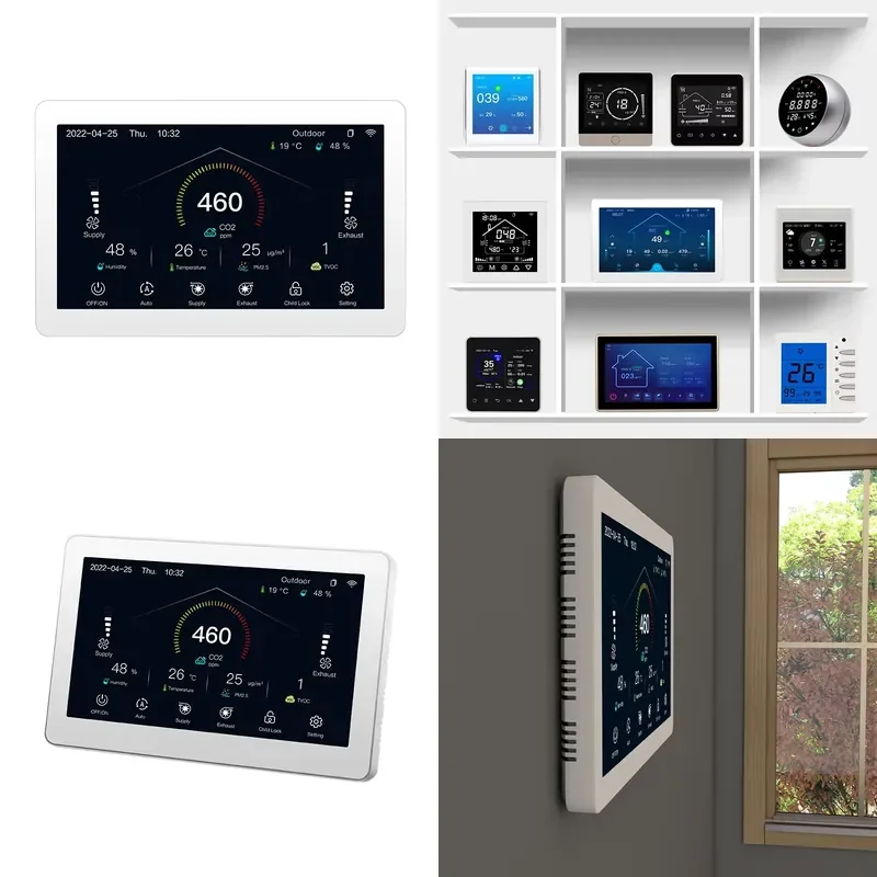 HRV ERV MVHR HVAC System Controller Suitable for AC EC DC Fans 7'' Smart Home WIFI RS485 Controller