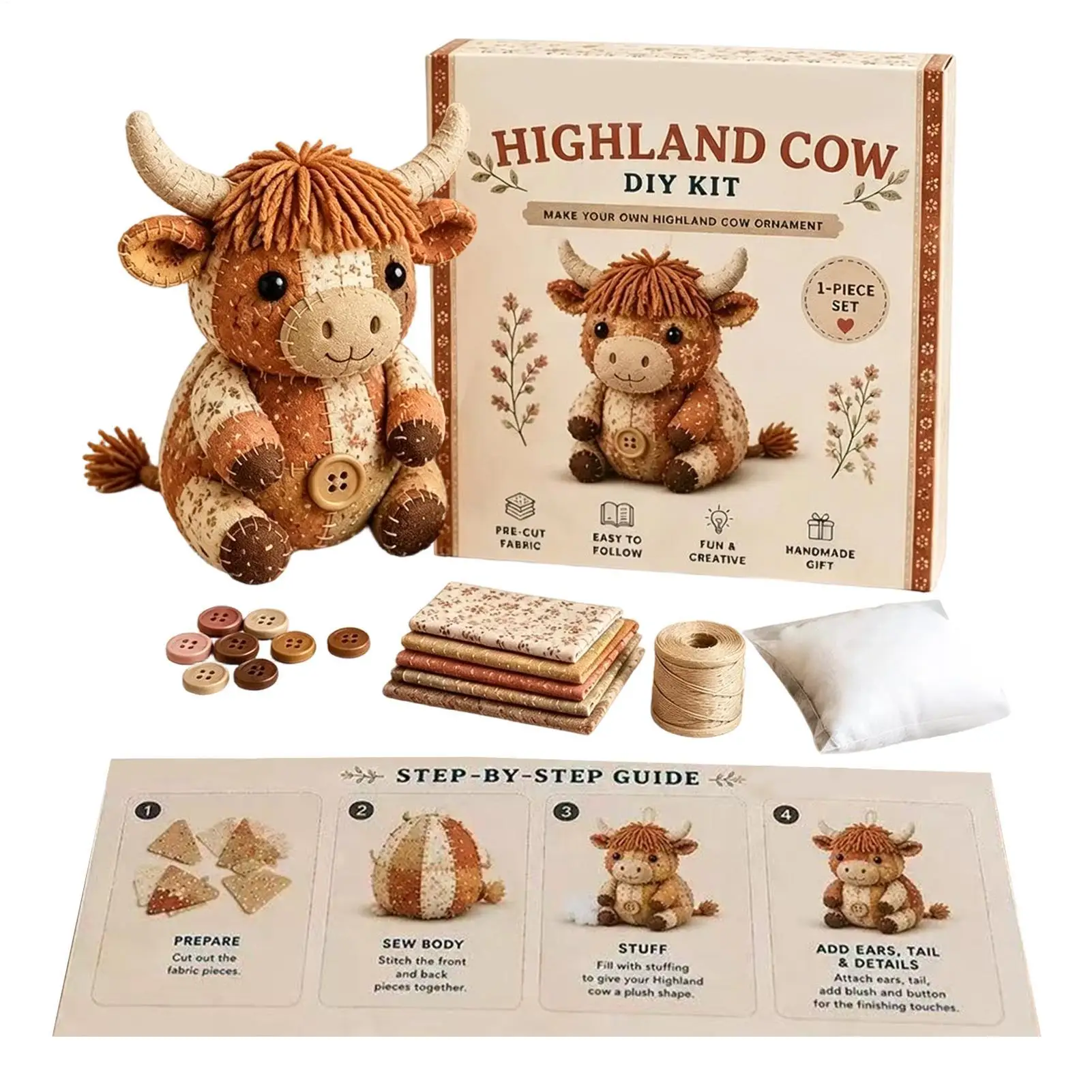 Quilting Kits Cow Theme Hand Sewing Craft Set Craft Kits For Home Party Birthday Family Activity School Workshop Travel