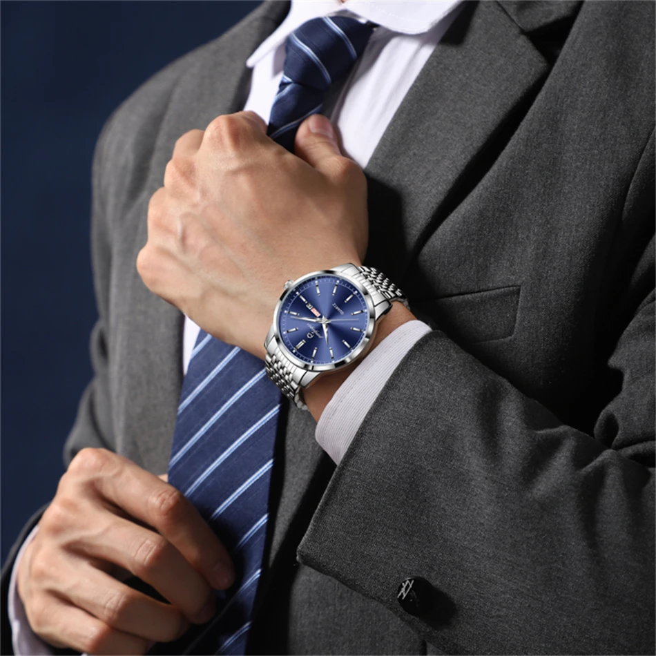 PENGAGAR ساعات رجالية فاخرة الأعمال مقاوم للماء ساعة مضيئة تاريخ الفولاذ المقاوم للصدأ مربع شي ينغ ساعة رجالي reloj hombre #6