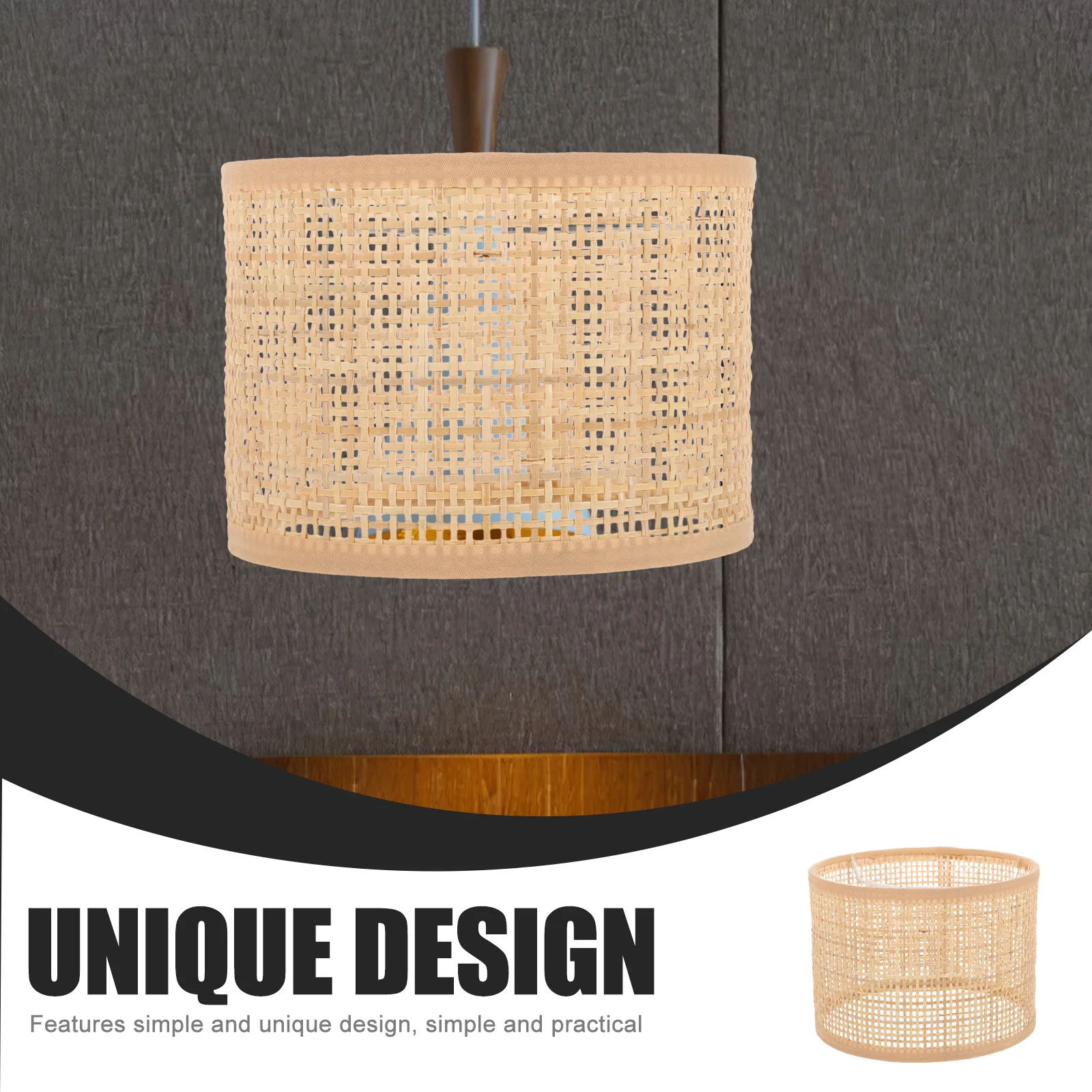 

1Pcs Square Weaving Craft Lamp Shade Decorative Dustproof Lampshade DIY Light Cover Rattan Woven Lamp Decor DIY Light Shade