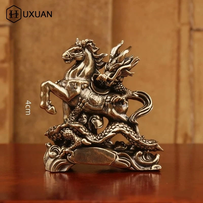 1Pcs Child Riding Home Office Desktop Decoration 2026 Year Of Horse Brass Feng Shui Horse Figurines Miniatures Gift