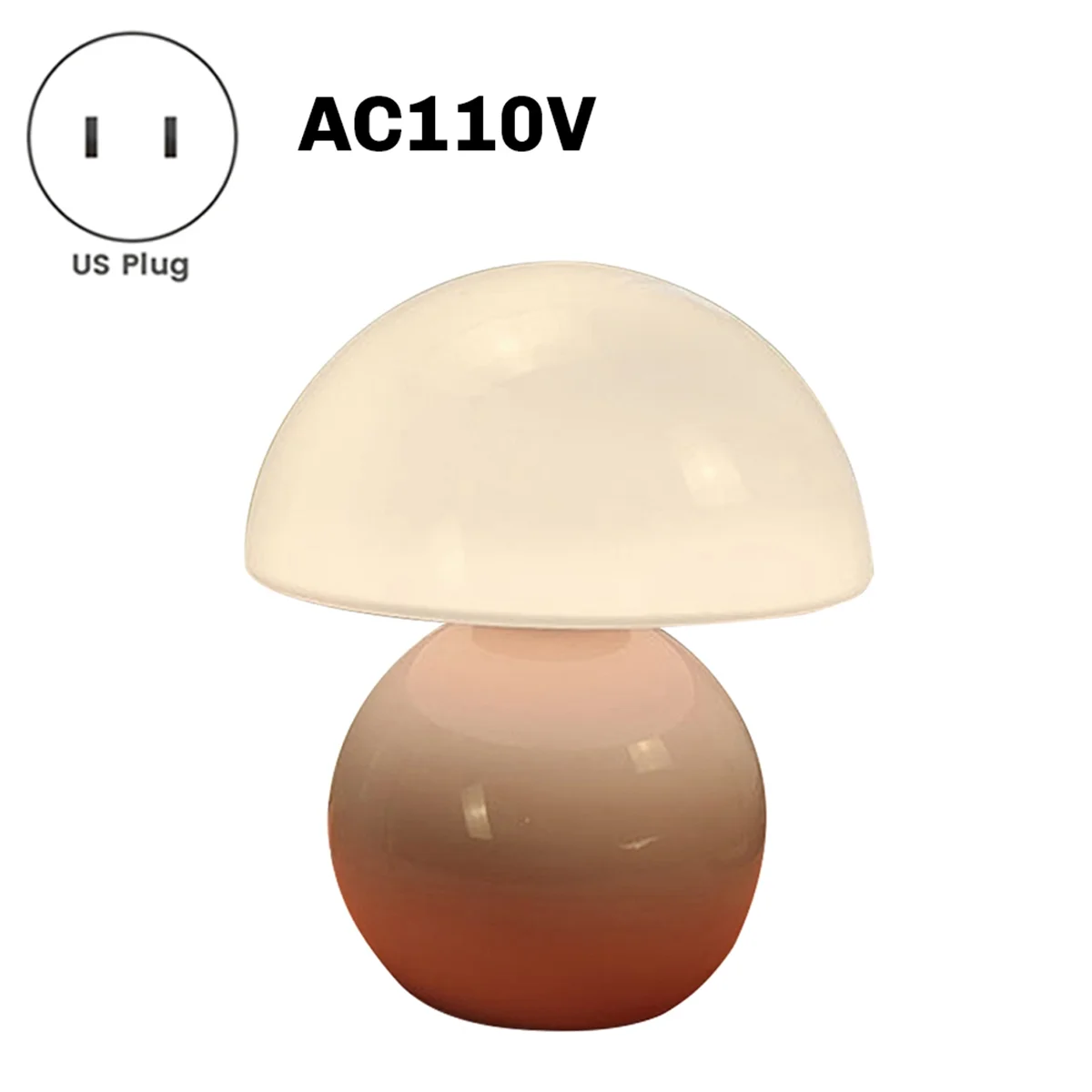 Mushroom Lamp Table Bedside Nightstand Lamp for Bedroom Cute Mini Mid Century Modern Lamp Dimmable Pink US Plug