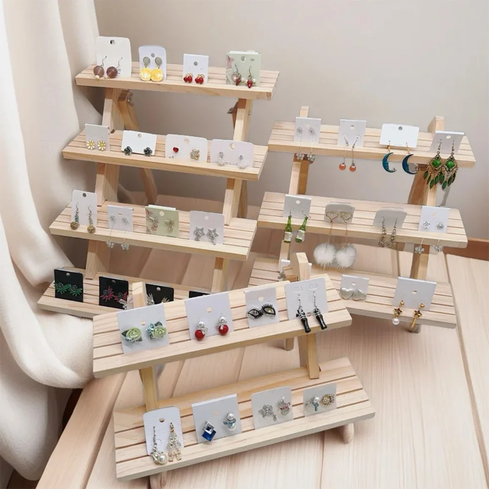 

Деревянная подставка-органайзер для серег, колец, парфюмерии и косметики, витрина-стеллаж