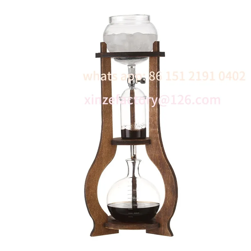 

Customizable ice drop coffee maker cold brew pot wooden hand brew coffee set drip type