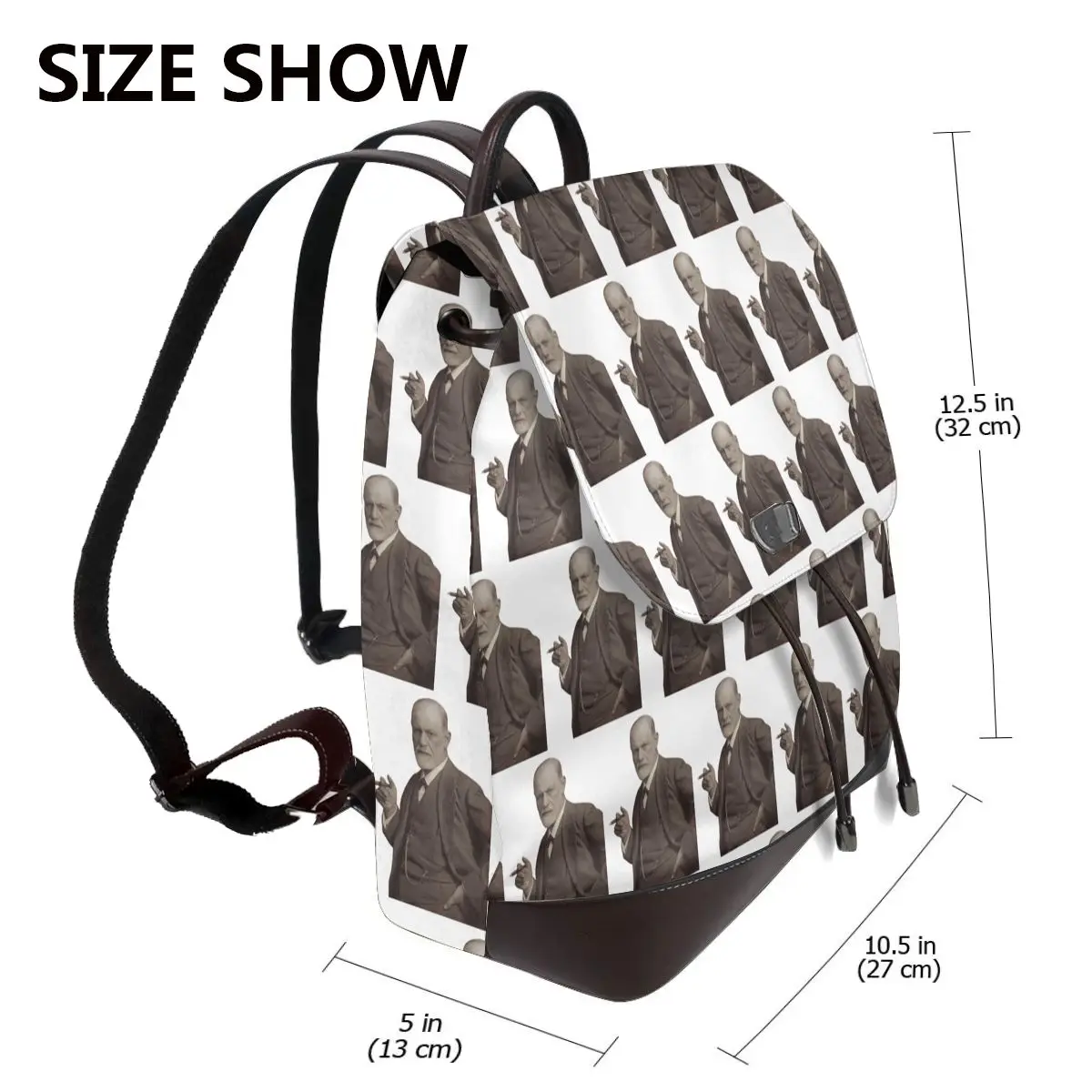 Freud With Cigar Blush Pink Bookbag School Student Bags Hiking Travel Daypack for Women Fashion Derma Backpack