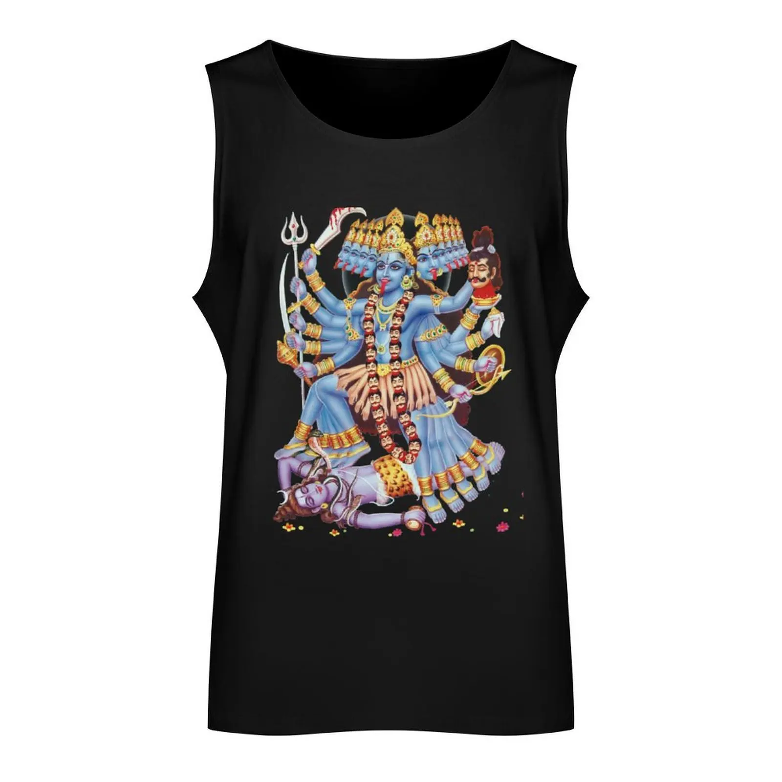 Kali, Kalika or Shyama Hindu Goddess Tank Top Men's sleeveless gym shirts Japanese t-shirt Man summer clothes